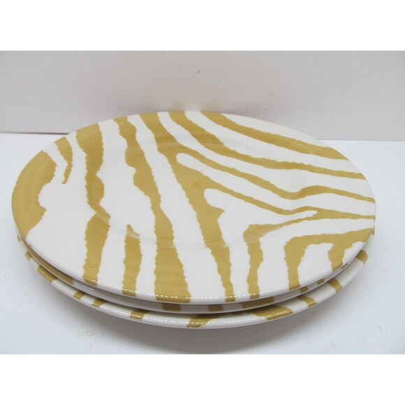 Royal Stafford Set Of Three 8 1/2" Gold And White Salad Plates - Picture 8 of 9